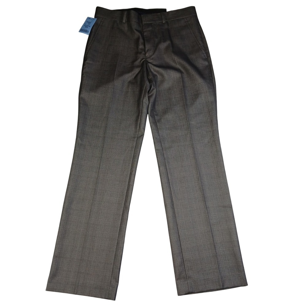 Billy London Mens Slim Fit Dress Pants Grey Box Pattern 30W x 30L NWT 12-416291